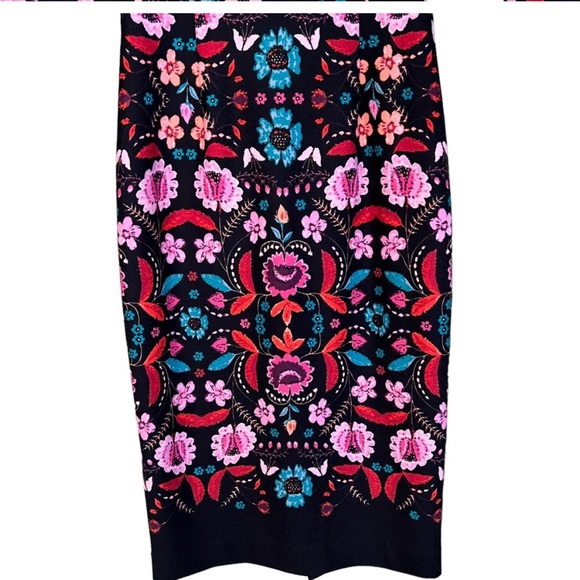 Eliza J Floral Midi Quarter Sleeve Sheath Dress sz 8 - Picture 6 of 9